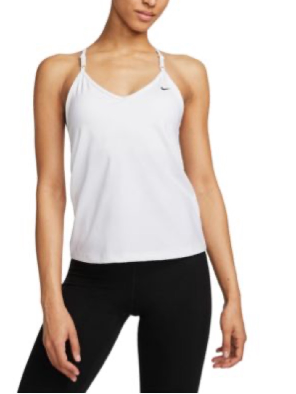 Nike Indy Bra white tank with built in sports bra, S